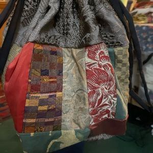 Batooli Brocade patchwork purse two handle .